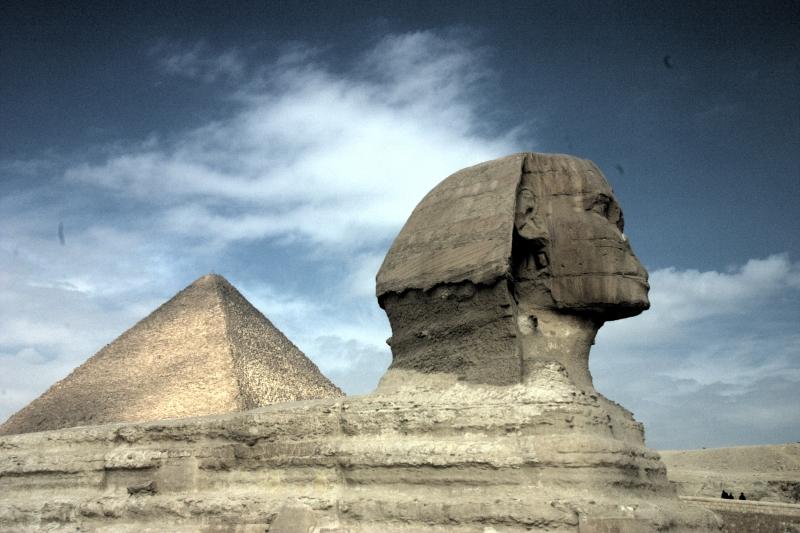 sphinx and pyramid